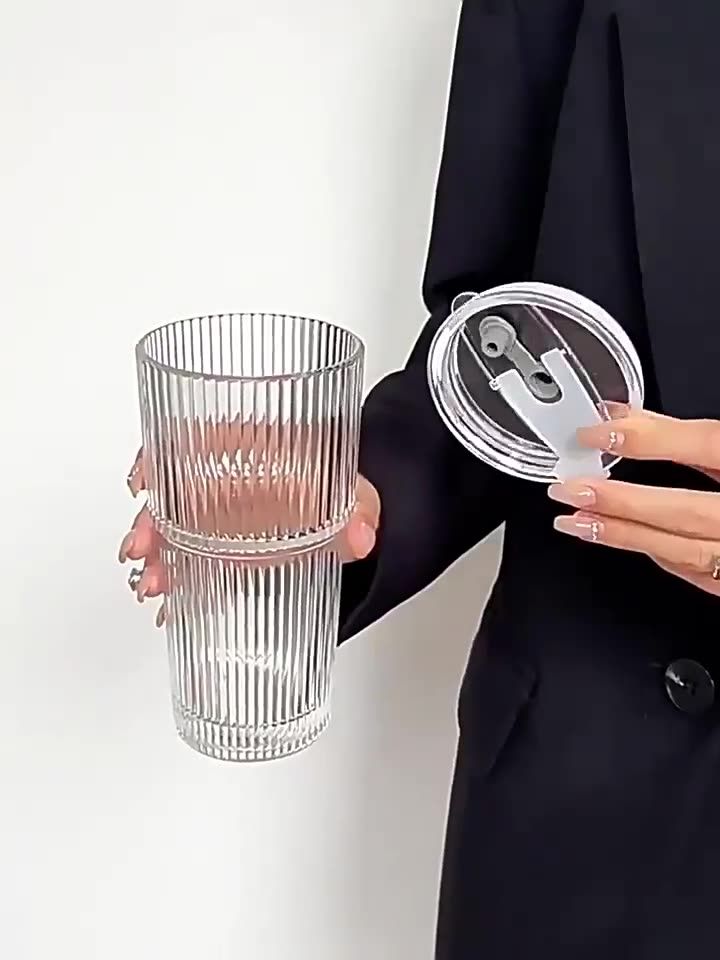 Glass Transparent Cup & Straw - Image 7