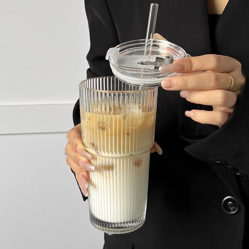 Glass Transparent Cup & Straw - Image 6
