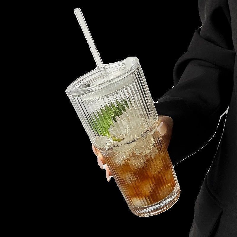 Glass Transparent Cup & Straw - Image 3