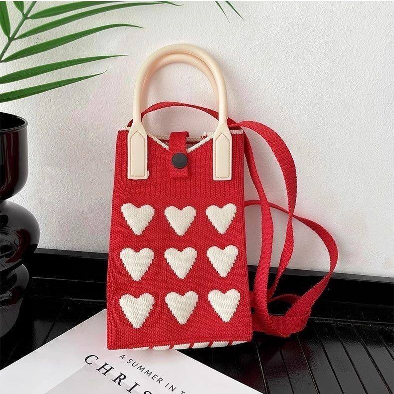 Heart Knit Mini Tote Bag - Image 10