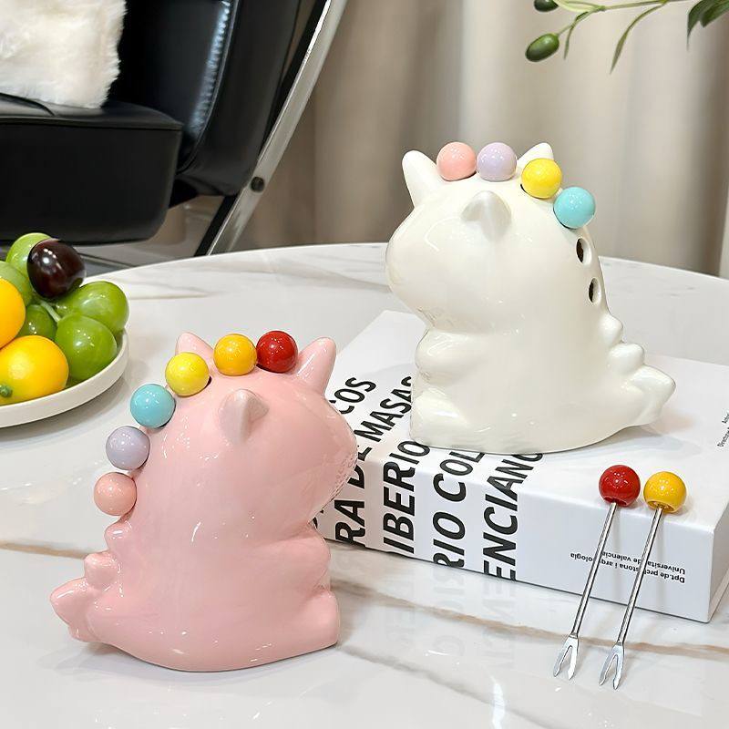Ceramic Dino Fruit Fork Set - Image 3